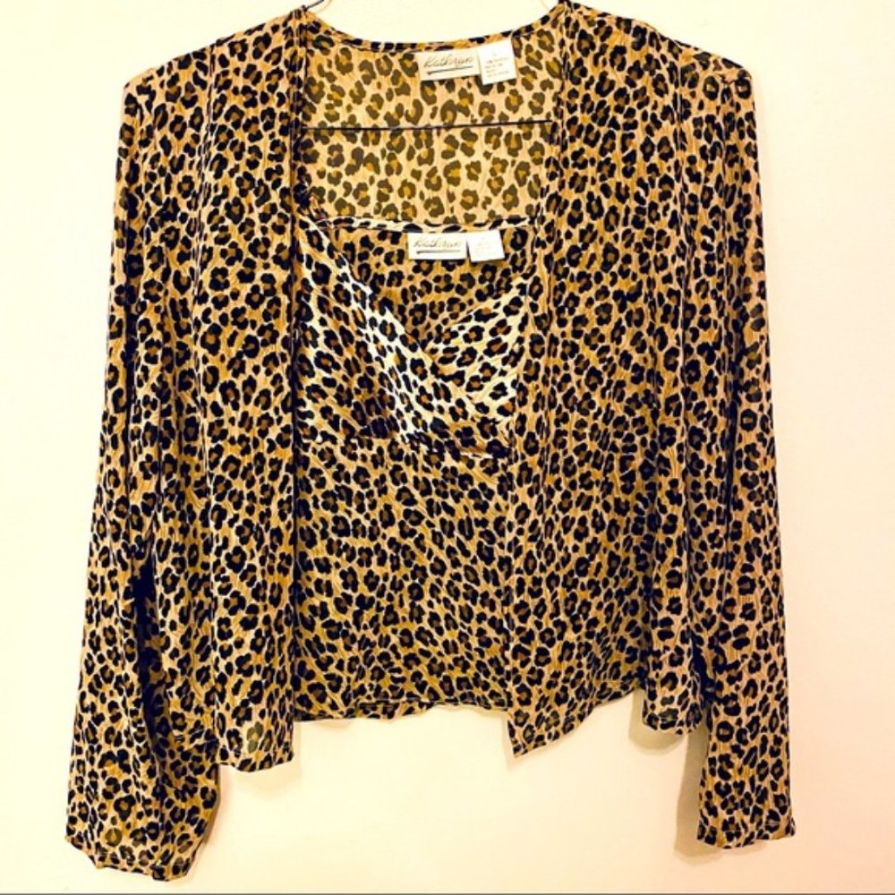 Animal Print Cami & Cardigan, Kathryn (L, EUC)